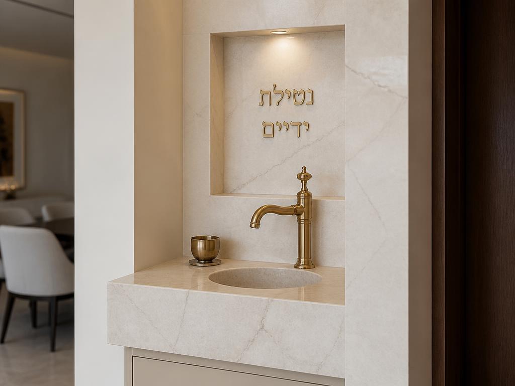 פינת נטילת ידיים מעוצבת